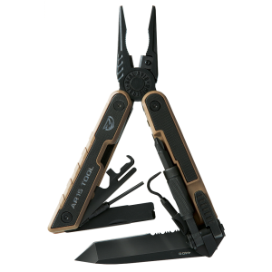 Real Avid AR15 Tool, Multi-Tool, Black/Tan Finish, Stainless Steel, Includes Tan Nylon Sheath AVAR15T