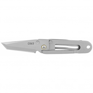 Columbia River Knife & Tool K.I.S.S., 2.25" Folding Knife, Tanto Point, Plain Edge, 420J2/Bead Blast, Bead-Blast 420J2, Thumb Stud/Pocket Clip 5500