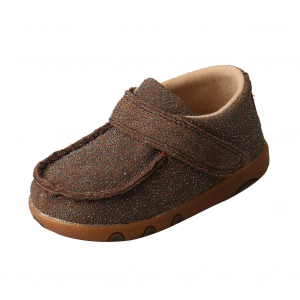 TWISTED X Infant Driving Moc Chocolate Shimmer Moccasins (ICA0010)