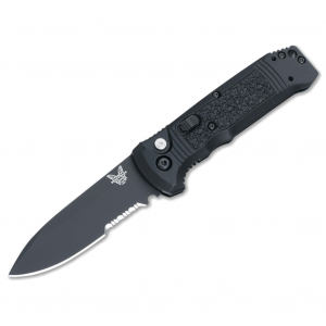 BENCHMADE Casbah Serrated Black Grivory Drop Point Knife (4400SBK)