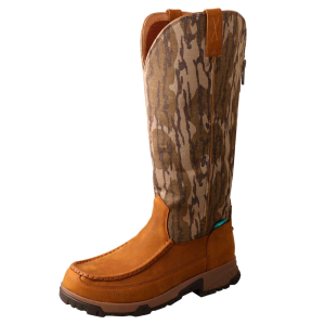 TWISTED X Men's 17in Snake Mossy Oak Bottomland Camo and Brown Boot (MXCBWS1)