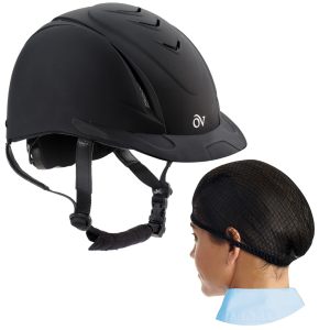 OVATION Deluxe Schooler Helmet with OVATION Deluxe PK/2 Black One Size Hair Net - Ovation