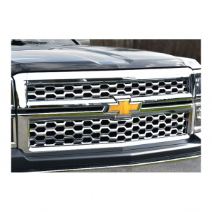 QAA Fits Chevrolet Silverado 2014-2015 2 piece Chrome Plated ABS Plastic Grill Overlay (SGC54184)