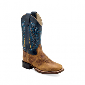 OLD WEST Youth Broad Square Toe Cowboy Boots (BSY19)