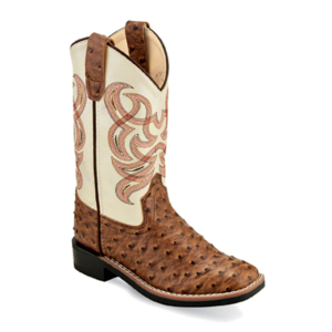 OLD WEST Childrens All Over Leatherette Broad Square Toe Boots (VB91) - Old West