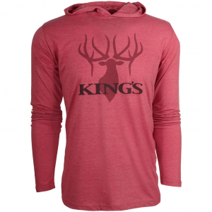 KINGS CAMO Men's Kings Logo Triblend Heather Red Hoodie Tee (KSW702-HR)