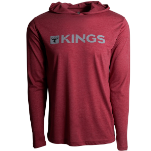 KINGS CAMO Men's Kings Logo Triblend Heather Red Hoodie Tee (KSW702-HR)