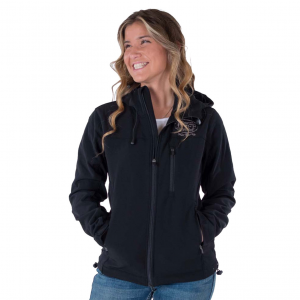 Cowgirl Tuff Company Women's Stretch Microfiber Black Jacket with Embroidered Logo (C08-H00731-BLK)