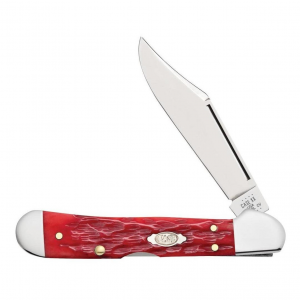 CASE XX Mini CopperLock Dark Red Bone CS Peach Seed Jig Pocket Knife (31954)