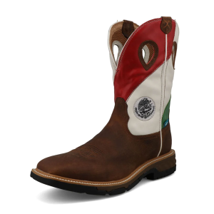 TWISTED X Men's 11in Western Copper Brown and Multi Work Boots (MXBW006)