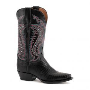 FERRINI Women's Taylor Teju Lizard V-Toe Black Boots (8116104)