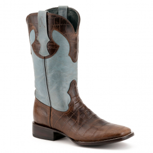 FERRINI Men's Mustang Square Toe Brown Western Boots (4079310)