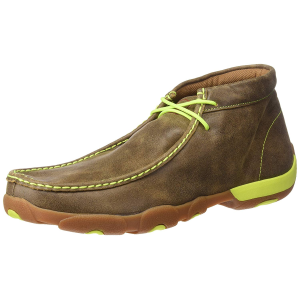 TWISTED X Mens Driving Bomber/Neon Yellow Moccasins (MDM0026)