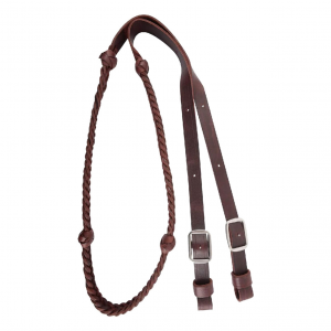 MARTIN SADDLERY Braided 5-Strand Barrel Rein With Knots 7/8in Thick Buckle Ends (BR78B5LK)