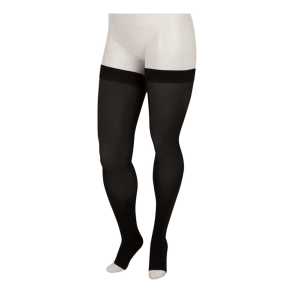 JUZO 30-40 mmHg Basic Open Toe Short Silicone Thigh High Stockings - Juzo