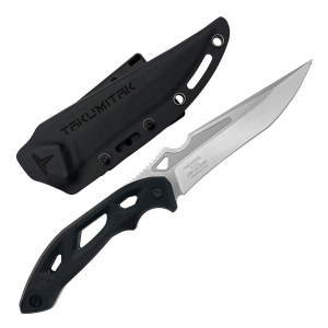 TAKUMITAK Unhinged D2 Drop Point Recurve Blade G10 Handle Fixed Knife with Kydex Sheath (TKF209S)