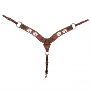 MARTIN SADDLERY 2.75in Chocolate Breast Collar with Card Suite Tooling (BCW234CSCS)