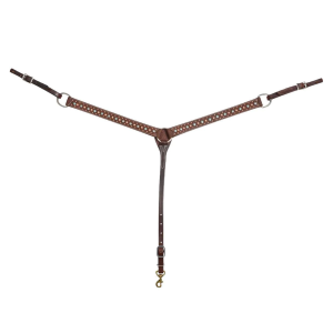 MARTIN SADDLERY 1.5in Chocolate Breast Collar with Floral Spot Dots (BC15021EFSCR) - Martin Saddlery
