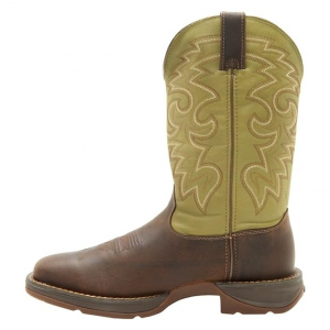 DURANGO Men's Rebel 12in Coffee Cactus Pull-On Western Boots (DB5416)