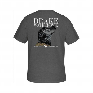DRAKE Men's Black Lab Profile Graphite Heather T-Shirt (DT9650-GPH)