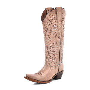 CIRCLE G by CORRAL LD Circle G Sand Cowhide Embroidery Boots (L6116)