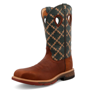 TWISTED X Men's 12in Western Mocha and Slate Work Boot (MXBN002)