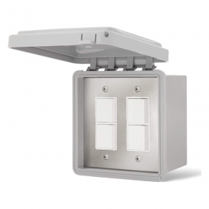 INFRATECH Surface Mount Single/Dual Duplex Switch with Weatherproof Cover For Exposed Exterior and Gang Box