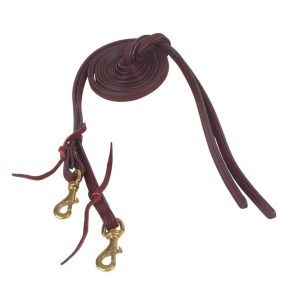 CIRCLE Y Brown 5/8in Split Bridle Reins with Brass Hardware (0310-1201) - Circle Y