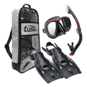 TUSA Powerview Adult Mask/Snorkel/Fins Travel Set (UP-2521B)