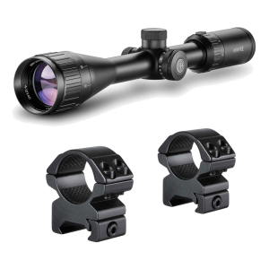 HAWKE Vantage AO IR 4-12x40mm 1in Rimfire .17HMR Riflescope With Match Mount 1in Medium Weaver Scope Rings (14241+22113)