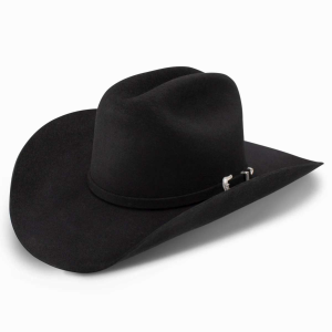RESISTOL 3X Tucker 4in Brim Black Cowboy Hat (RWTCKR-754007)