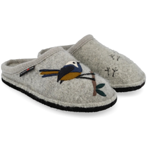 HAFLINGER Songbird Silver Gray Slippers (313094-84) - Haflinger