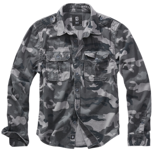 BRANDIT INDIVIDUAL WEAR Men's Rugged Black Long Sleeve Shirt (9373-11002) - Brandit Individual Wear
