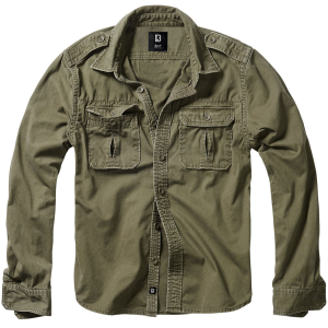 BRANDIT INDIVIDUAL WEAR Men's Rugged Black Long Sleeve Shirt (9373-11002) - Brandit Individual Wear