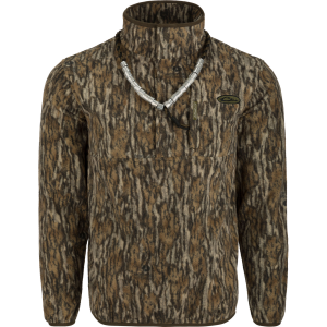 DRAKE Men's MST Camo Camp Fleece 1/4 Placket Pullover (DW1180) - Drake