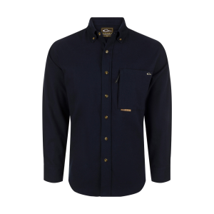 DRAKE Men's Autumn Brushed Twill Solid LS Shirt (DS2190) - Drake
