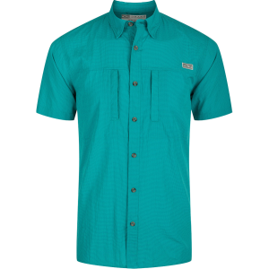 DRAKE Classic Seersucker Minicheck Button-Down Short Sleeve Shirt (DS2240) - Drake