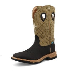 TWISTED X Men's 12in Western Charcoal/Kiwi Work Boots (MXBW007)
