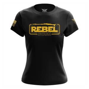 WE THE PEOPLE HOLSTERS Women's Rebel Scum Black Short Sleeve Shirt (CREWF-K_0312-D-FL) - We The People Holsters