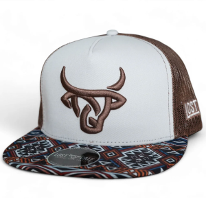 Lost Calf LOST CALF Dakota White/Brown Flat Cap (LCF00030) - $32.99 at gritroutdoors.com