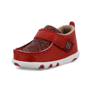 TWISTED X Infant's Driving Moc Cherry Red and Tooled Red Casual Shoes (ICA0029)