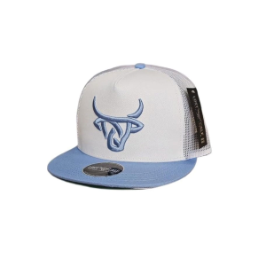 Lost Calf LOST CALF Celeste White/Light Blue Flat Cap (LCF00016) - $33.99 at gritroutdoors.com
