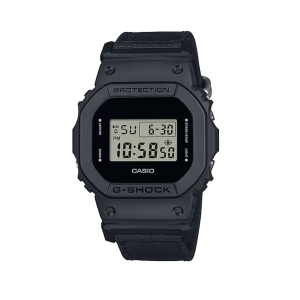 CASIO G-Shock Classic Black Watch with Cordura Cloth Band (DW-5600BCE-1CR)