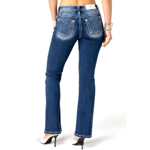 MISS ME Women's Ella Jane Medium Blue Mid-Rise Bootcut Jeans (M5012B67L) - Miss Me