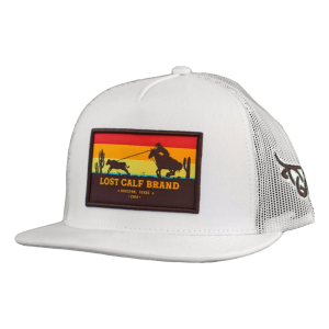 Lost Calf LOST CALF Men's Roper White Flat Cap (LCF00094) - $32.99 at gritroutdoors.com