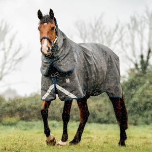 HORSEWARE IRELAND Rhino HexStop Plus (0g Light) Grey/Indigo/Navy Turnout Blanket (AABPK0-JCBC)