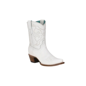 CORRAL Women's Embroidery White Snip Toe Ankle Boot (Z5071)