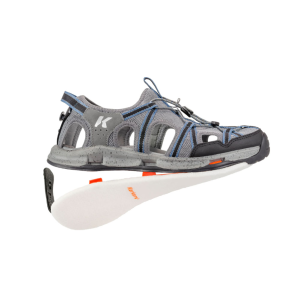 KORKERS Men's Swift Charcoal/Black Sandal with Felt Soles (OS4100BK)