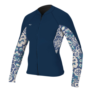 O'NEILL Women's Bahia 1/0.5mm French Navy/Crisflor/French Navy Full Zip Jacket, Size: 6 (4933-HY6-6)