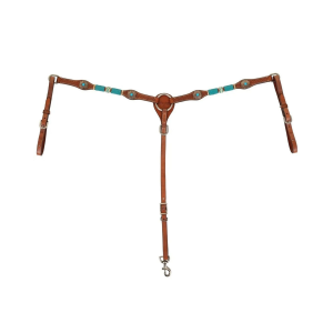 CIRCLE Y Turquoise Round Up Regular Oil Breast Collar (1025-20-S4) - Circle Y